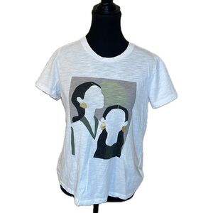 KAFFE  T Shirt with Women’s face silhouettes